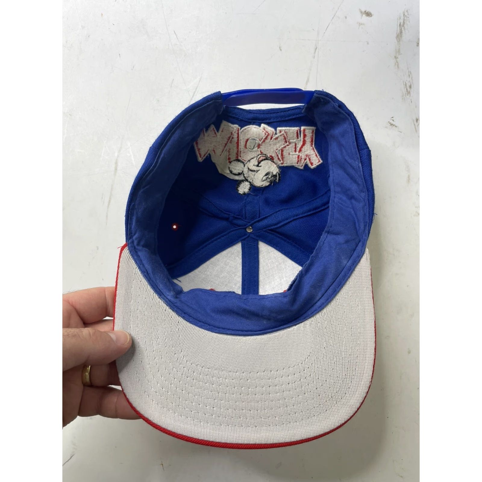 Mickey Unlimited VINTAGE Mickey Unlimited SnapBack Hat Cap Spell Out Embroidery Men Adjustable Blue 90s Cartoon Comics Mickey Mouse Hat Mens Snapback Cap Size ONE SIZE - 5 Thumbnail