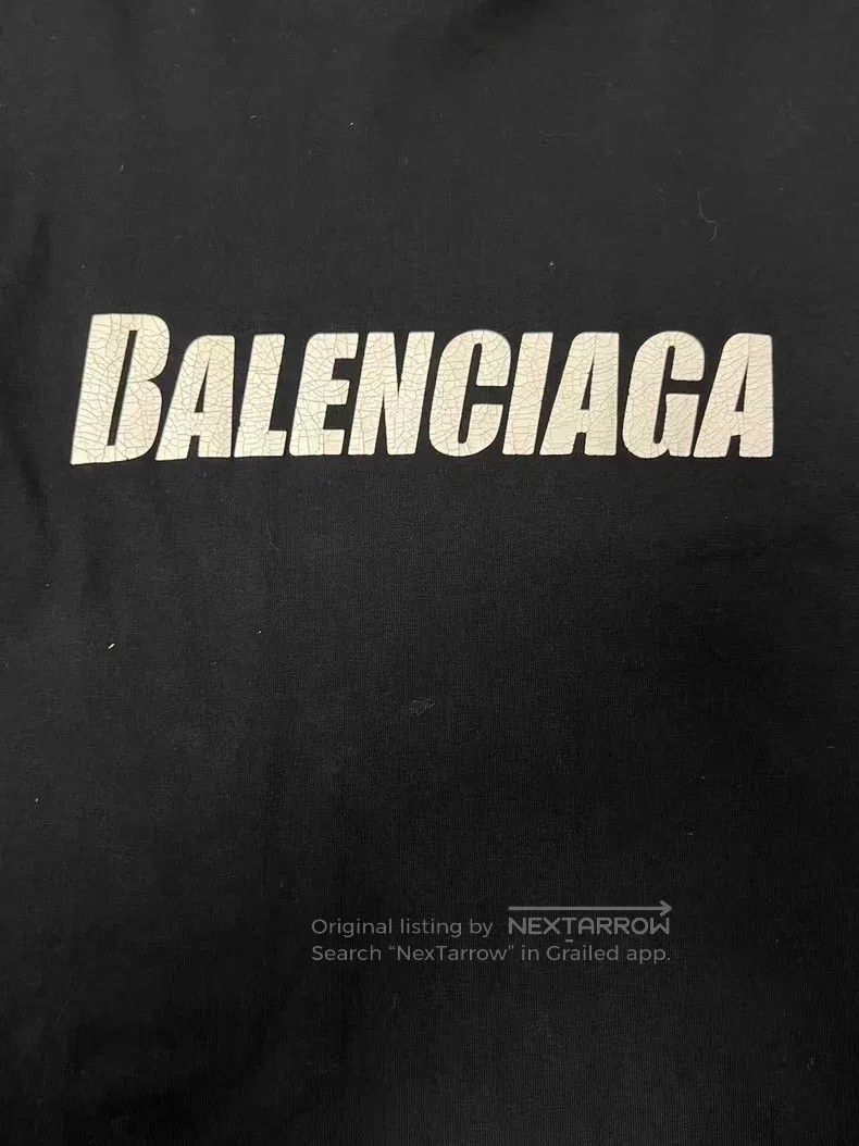 Balenciaga Balenciaga Cracked Printed Logo Long Sleeve T-Shirt Size US M / EU 48-50 / 2 - 3 Thumbnail