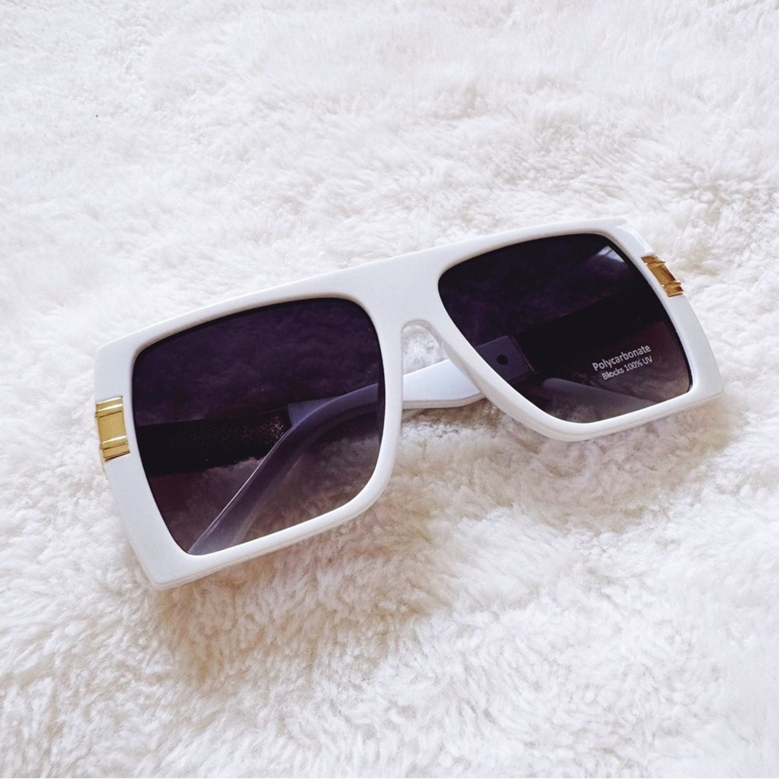 Other Inez White Oversized Square Sunglasses Size ONE SIZE - 11 Thumbnail