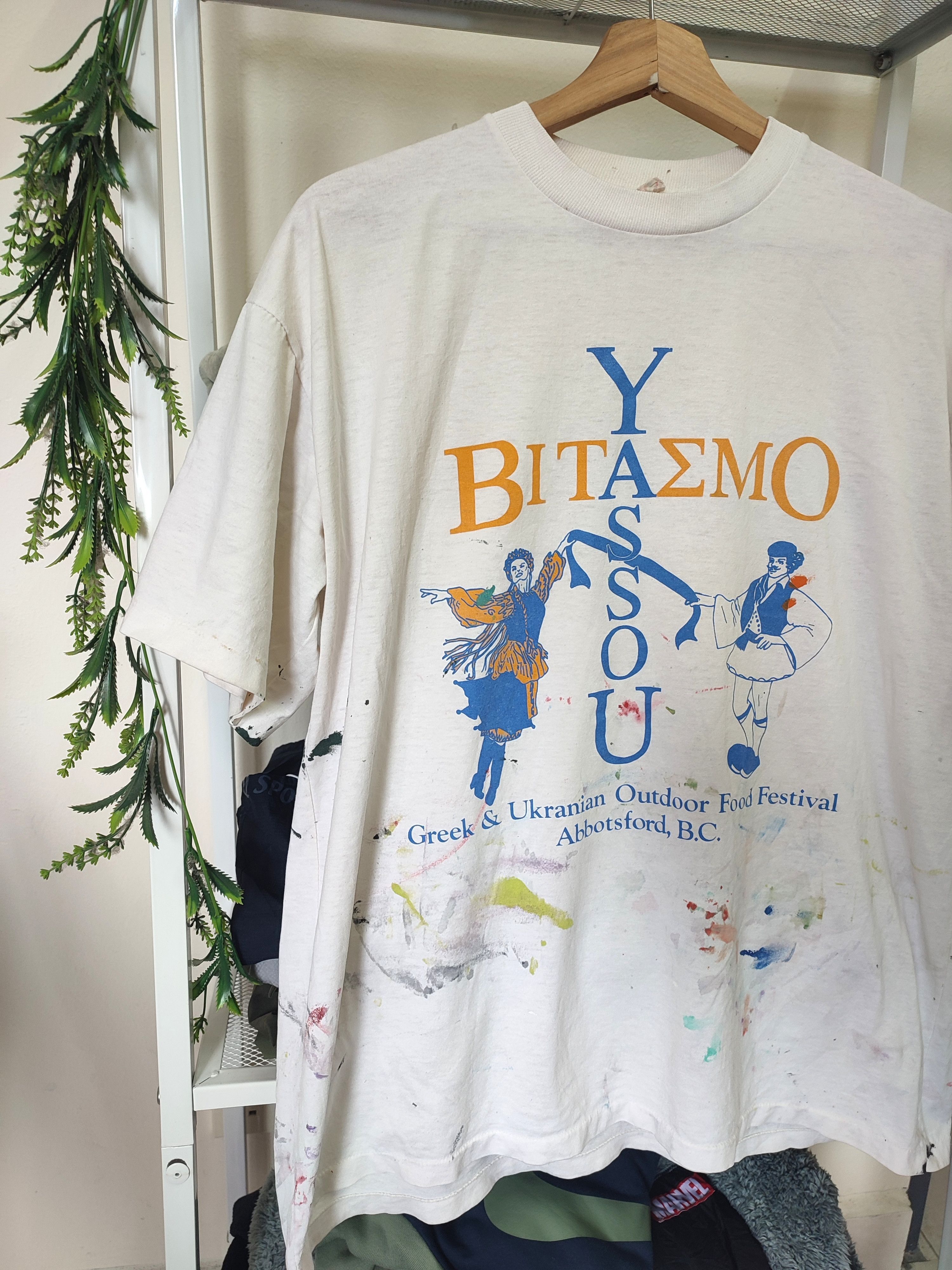 Vintage Greek & Ukrainian Outdoor Food Festival Single Stitch Tees Size US L / EU 52-54 / 3 - 2 Thumbnail