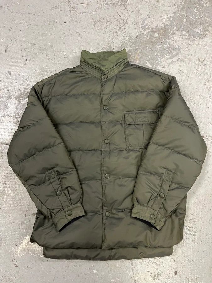Armani 1990s Armani Olive Buttoned Puffer Jacket Size US L / EU 52-54 / 3 - 1 Thumbnail