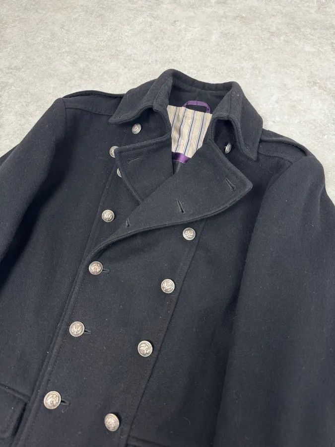 Vintage 2000s Vintage Black Wool Officer Buttoned Coat Size US M / EU 48-50 / 2 - 5 Thumbnail