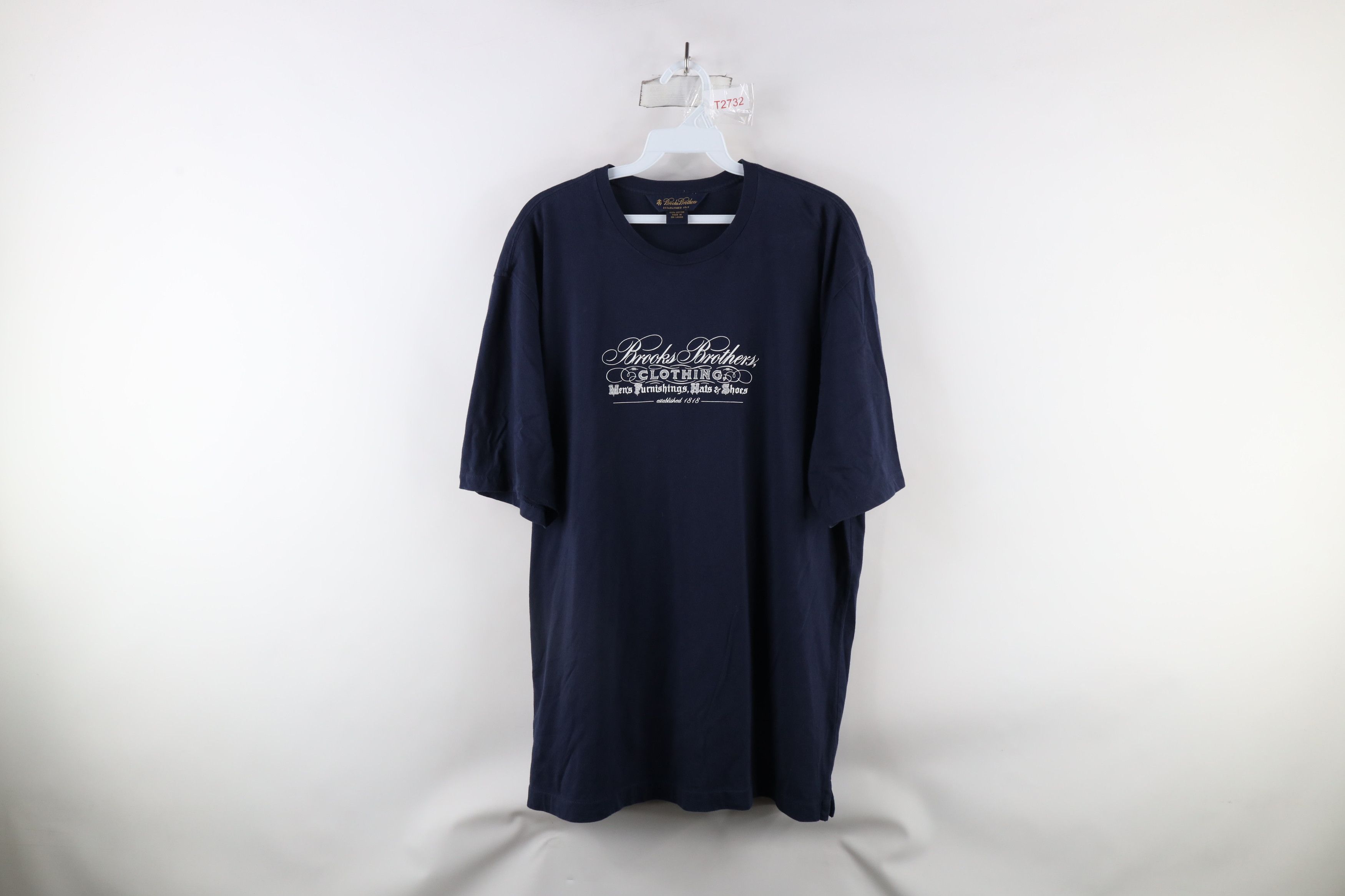 Brooks Brothers × Vintage Vintage Brooks Brothers Out Script Short Sleeve T-Shirt Blue Size US XL / EU 56 / 4 - 1 Thumbnail