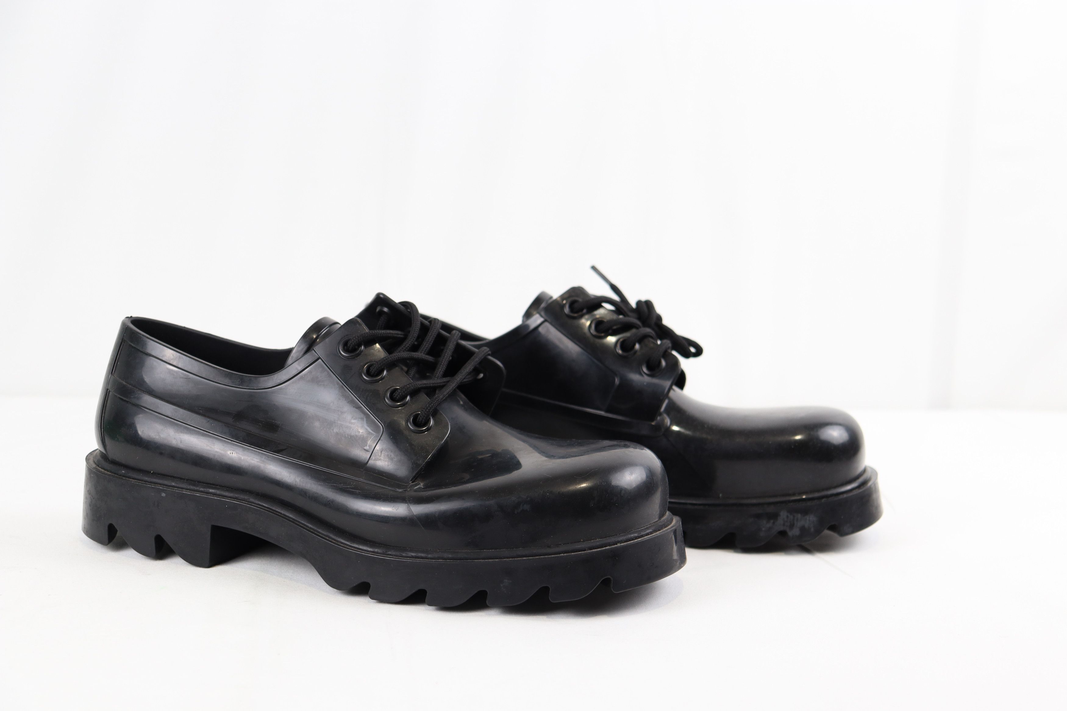 Bottega Veneta o1rshd10124 Stride Lace up Shiny Rubber Boot in Black Size US 8 / EU 41 - 6 Thumbnail