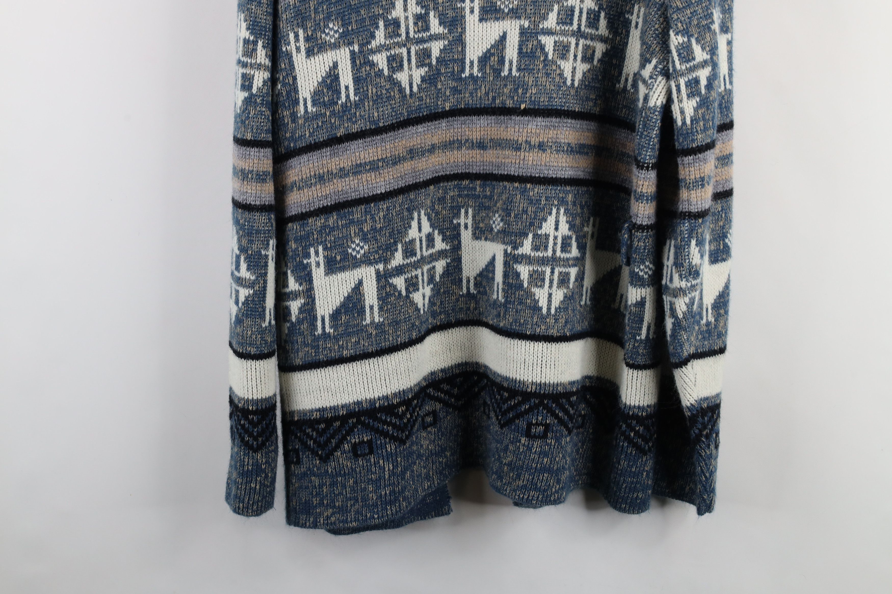 Vintage Vintage 70s Fair Isle Open Front Shawl Cardigan Sweater USA Size US XL / EU 56 / 4 - 13 Thumbnail