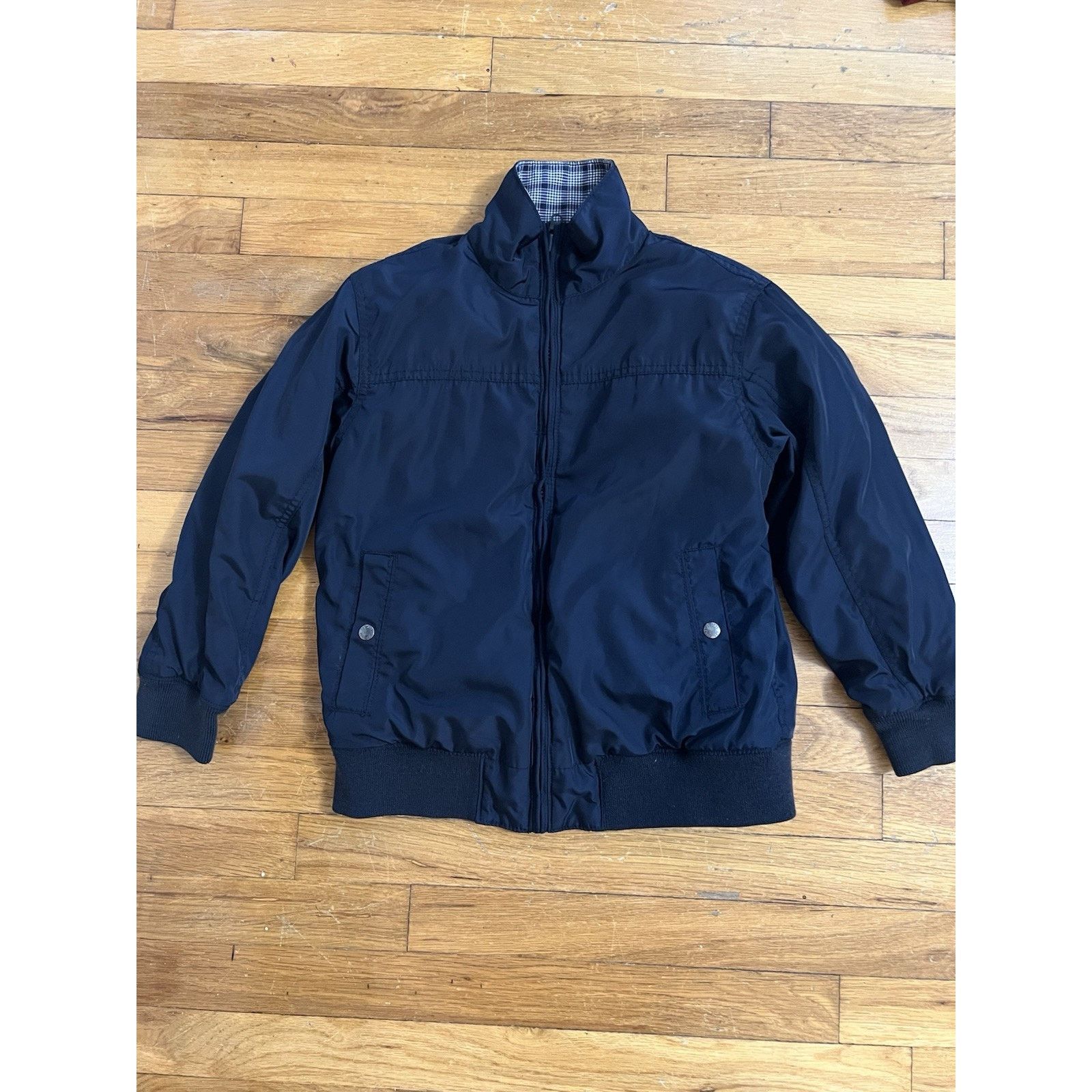 Gap Gap Full Zip Navy Reversible Plaid Pattern Size 8 A001956 Size ONE SIZE - 6 Thumbnail