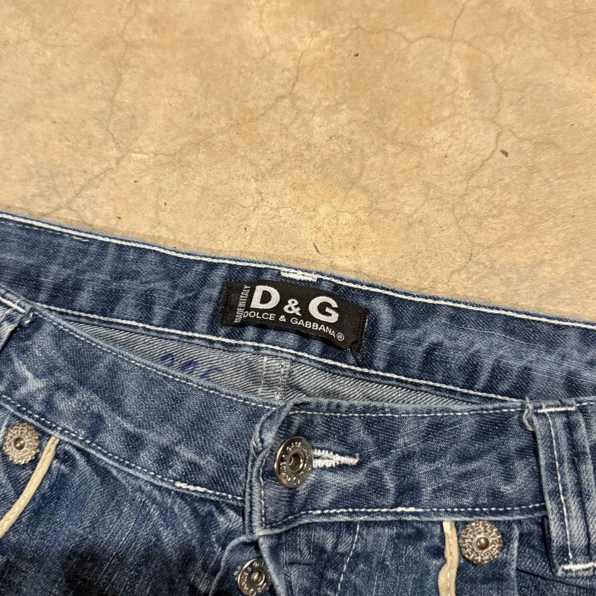 Dolce & Gabbana Vtg 2000s Dolce & Gabbana Faded Baggy Denim Grunge ERD Y2K Size US 34 / EU 50 - 8 Thumbnail