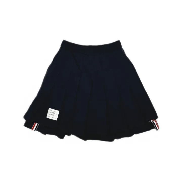 Thom Browne Thom Browne Navy Pleated Mini Skirt for Women -2507 Size 37" - 8 Thumbnail