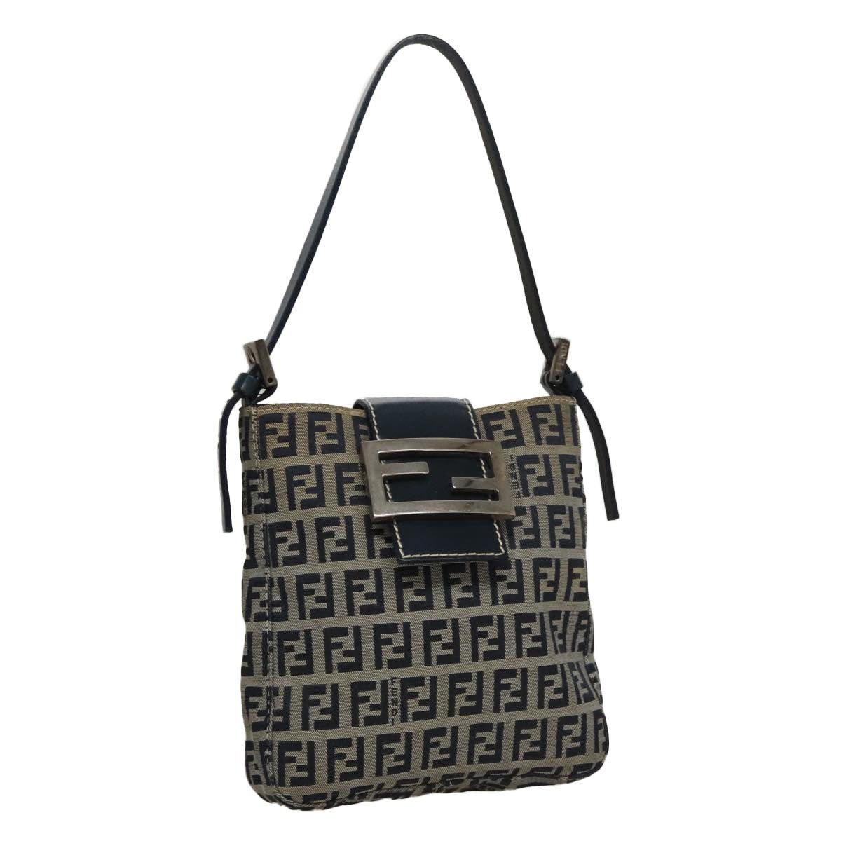 Fendi FENDI Zucchino Canvas Hand Bag Navy Silver Size ONE SIZE - 1 Thumbnail