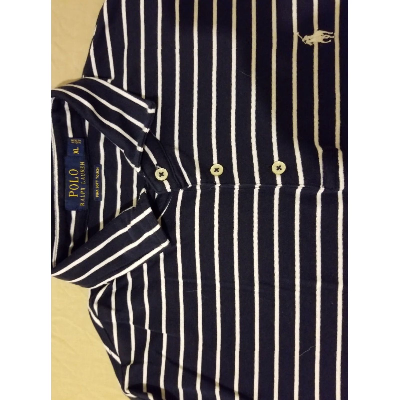 Polo Ralph Lauren Polo Ralph Lauren Shirt XL Navy Blue Cotton Mens Polo XL Blue Cotton Shirts Size US XL / EU 56 / 4 - 3 Thumbnail