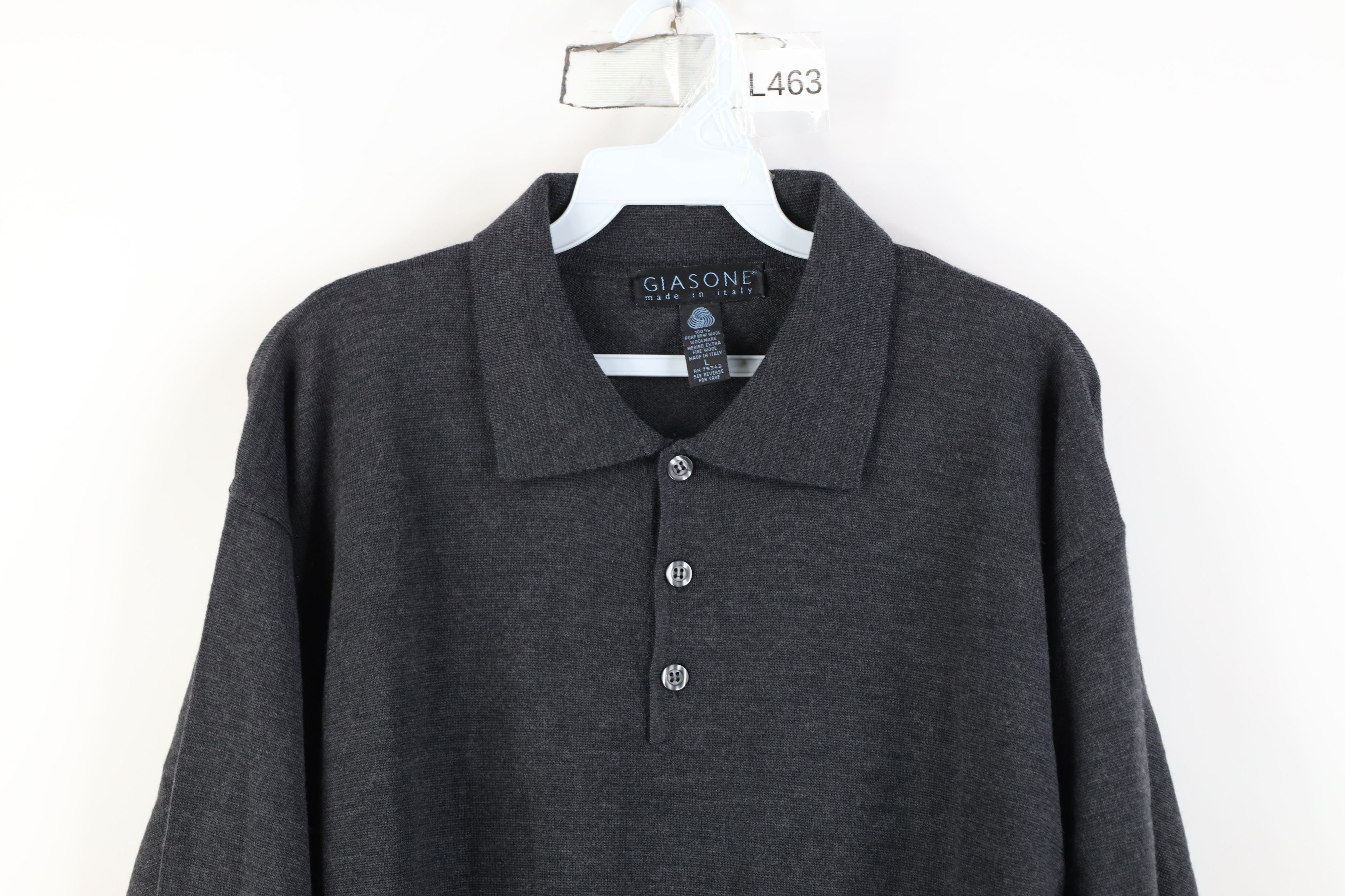 Vintage Vintage 90s Streetwear Merino Wool Knit Collared Sweater Size US L / EU 52-54 / 3 - 2 Thumbnail