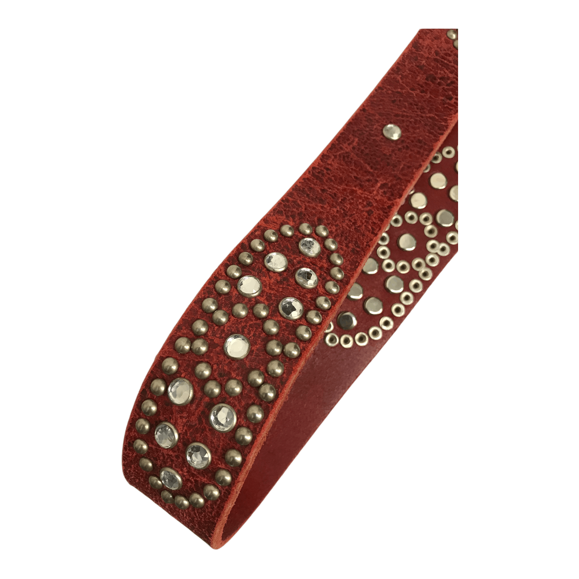 Leather Other Studded Red Leather Belt Size ONE SIZE - 3 Thumbnail