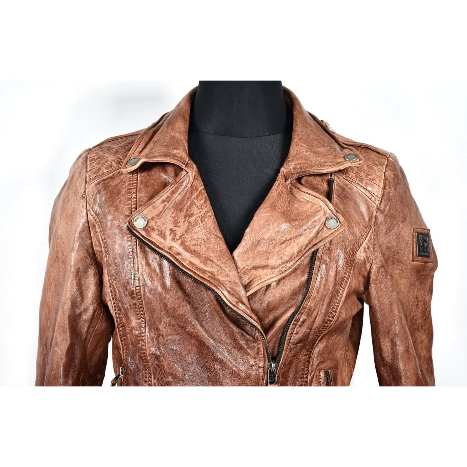 Vintage Freaky Nation Leather Brown Biker Jacket Women's M Jacket Size M / US 6-8 / IT 42-44 - 5 Thumbnail