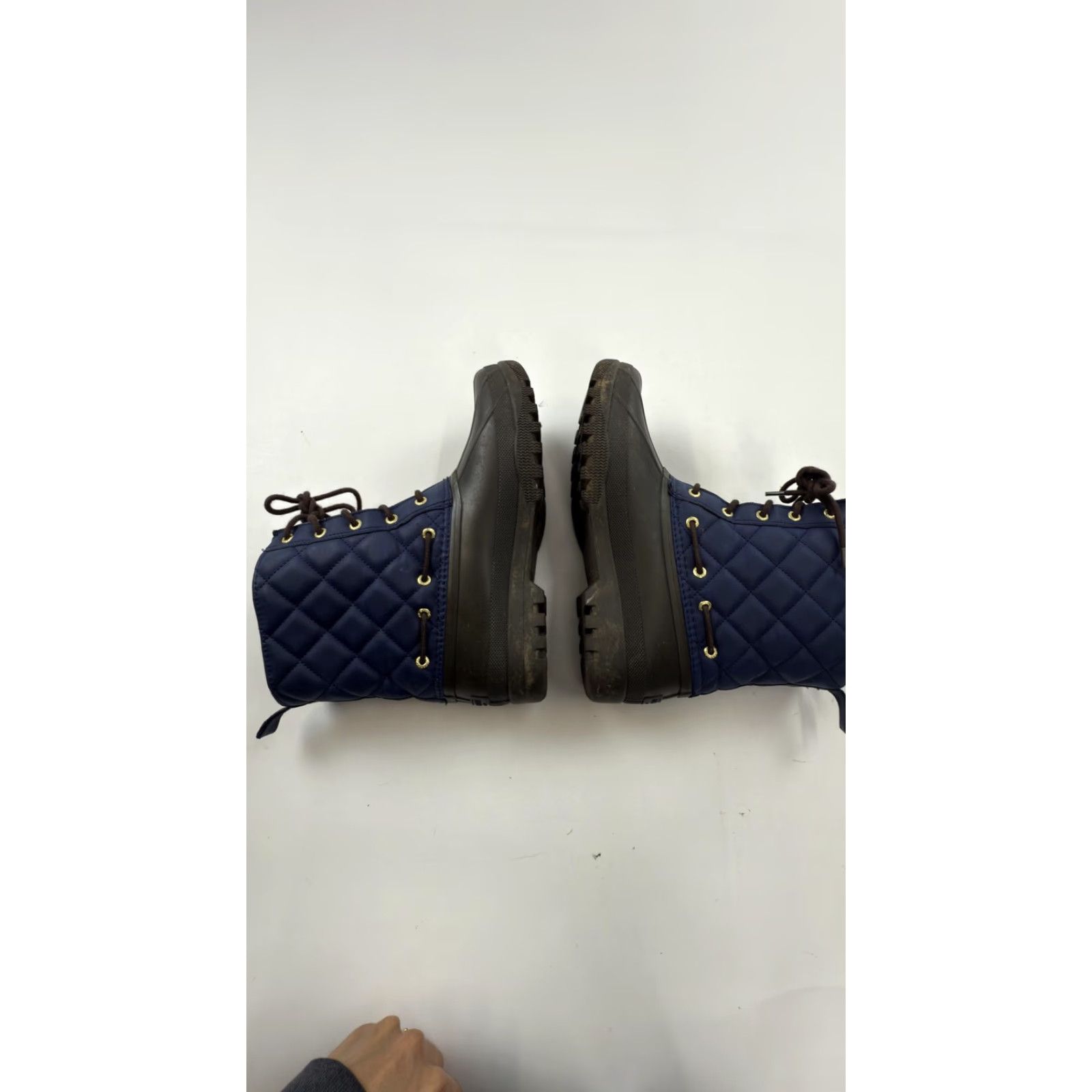 Sperry Sperry Top-Sider Boots Women's 9 Navy Quilted Waterproof Lace Up STS83694 Rain Boot Size US 9 / IT 39 - 7 Thumbnail