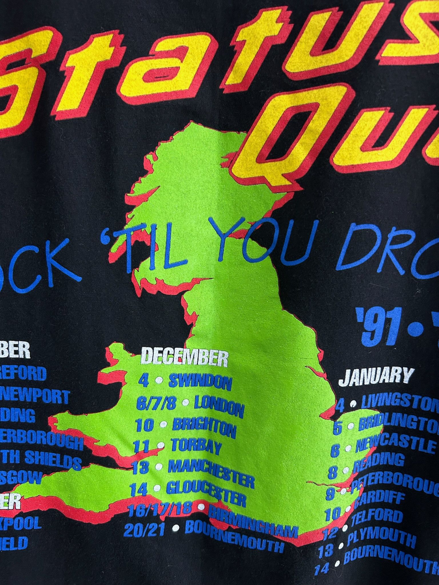 Band Tees Vintage 1992 Status Quo Rock'Til You Rock Band Tour T-shirt Size US M / EU 48-50 / 2 - 6 Thumbnail