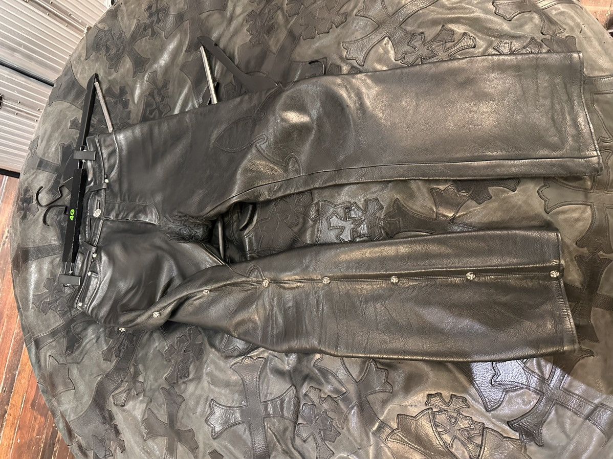 Chrome Hearts CHROME HEARTS CUSTOM STUDDED ROCKSTAR LEATHER JEANS CROSS Size US 30 / EU 46 - 6 Thumbnail