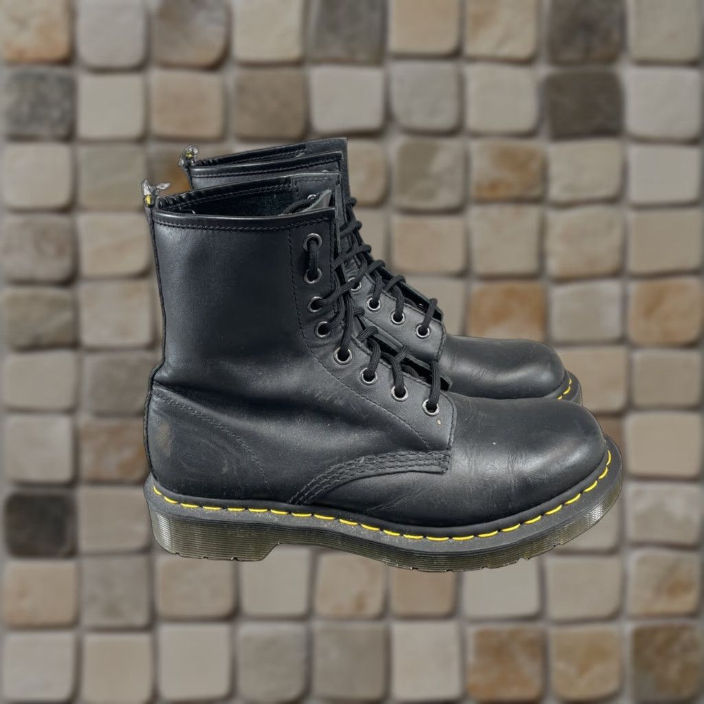 Martens 1460 Boots Women US Black Nappa Leather Lace-Up