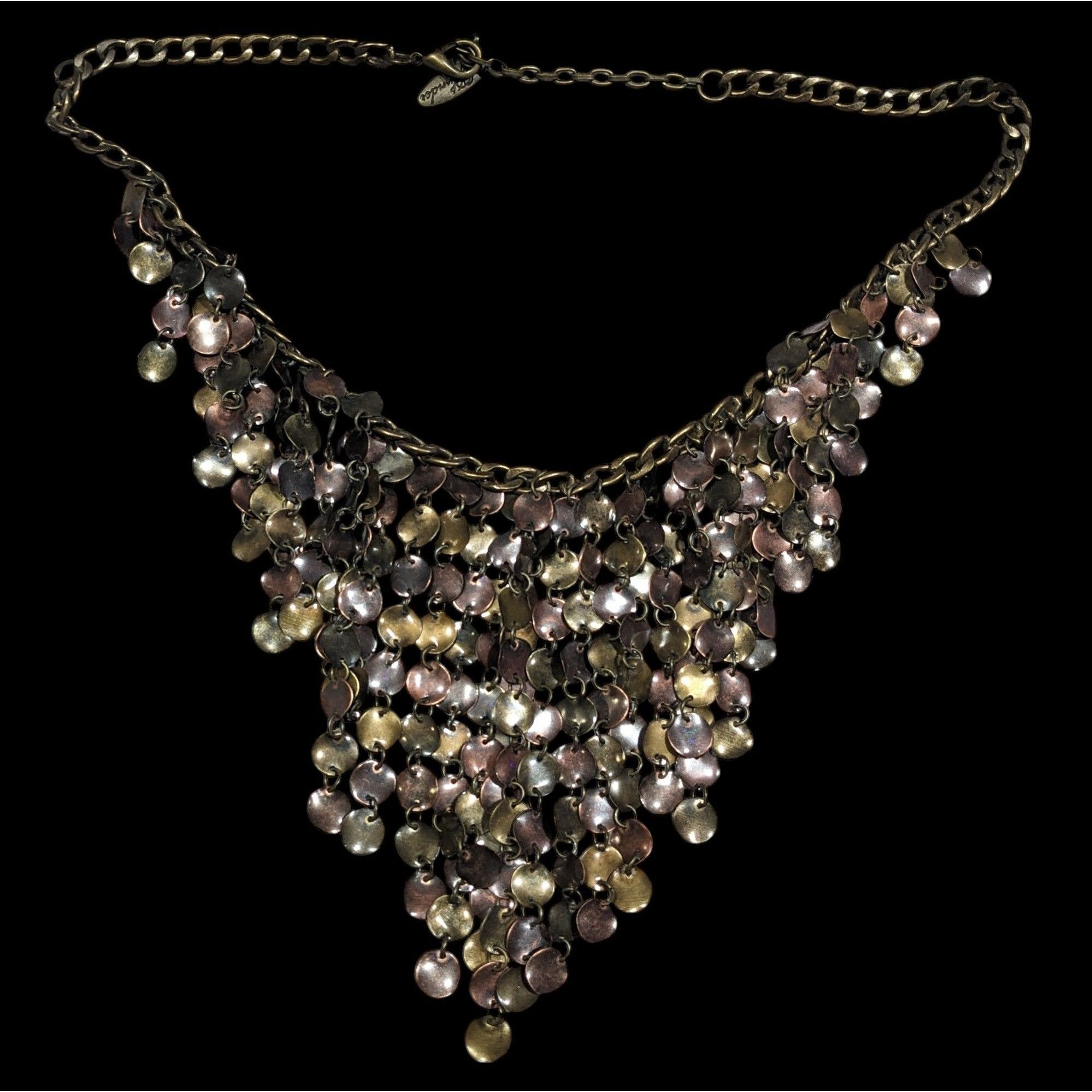 Other Plunder Jewelry Bronze Tone Disc Fringe Bib Necklace Size ONE SIZE - 2 Thumbnail