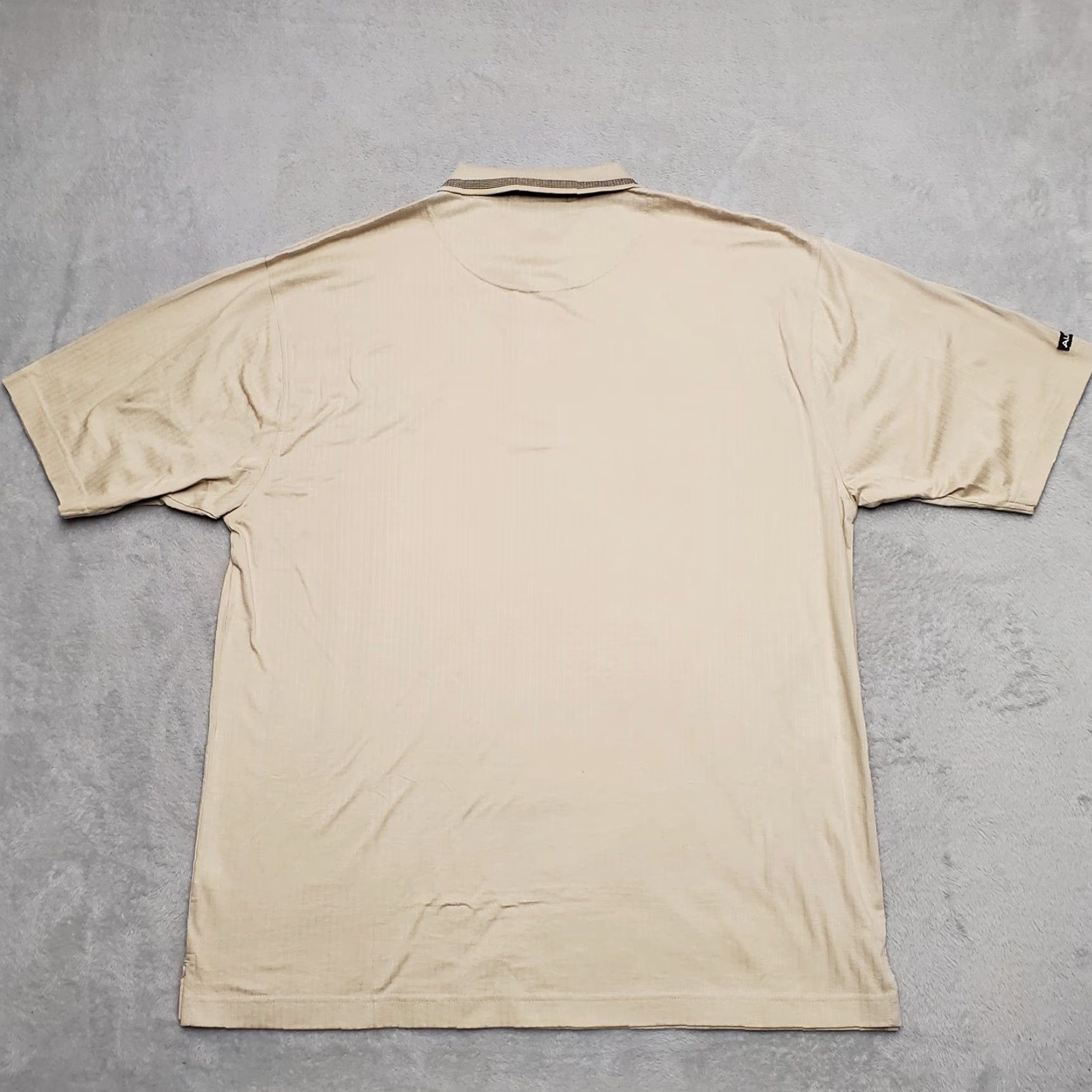 Peregrine Peregrine Fishing Lodge shirt Mens L Khaki Polo Short Sleeve Vintage 90s Outdoor Casual Beiges Beige Solid Cotton Knit Size US L / EU 52-54 / 3 - 5 Thumbnail
