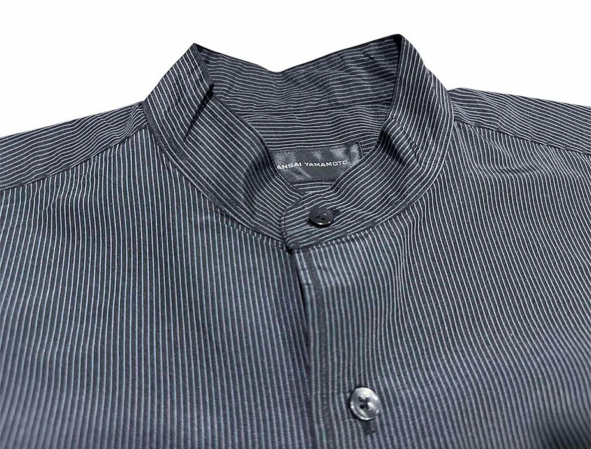 Kansai Yamamoto 🔥Vintage Kansai Yamamoto Black Striped Band Collar Shirt Size US M / EU 48-50 / 2 - 7 Thumbnail