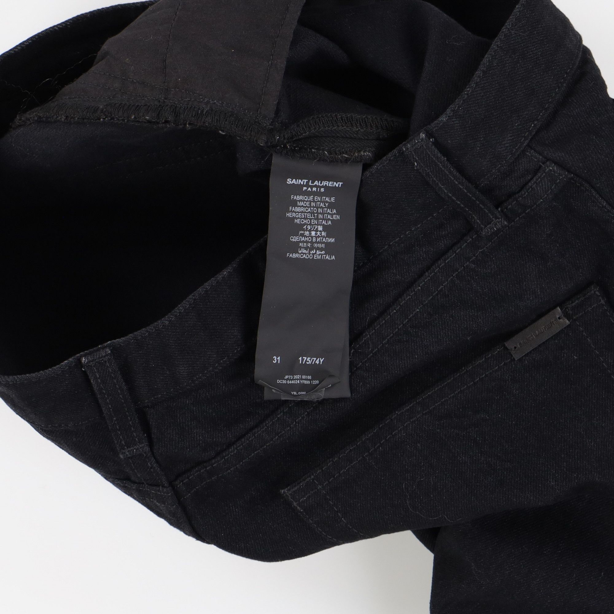 Saint Laurent Paris D19 Worn Black Slim Jeans Size 31" - 6 Thumbnail