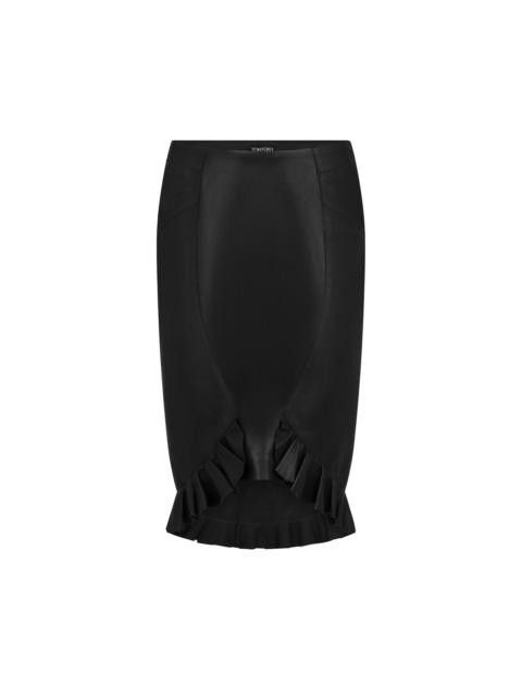 Tom Ford o1w1db10525 GCL876 Leather Pencil Midi Skirt in Black Size 26" / US 2 / IT 38 - 1 Thumbnail