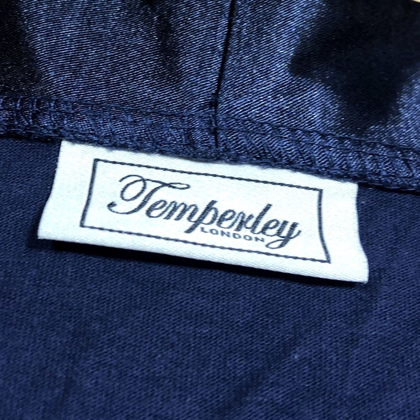Vintage VINTAGE Temperley London Top Navy Satin Trim Women’s Small Satin Trim Top Blue - 1st London 100% Cotton Long Sleeve Pullover Casual Womens Size S / US 4 / IT 40 - 5 Thumbnail