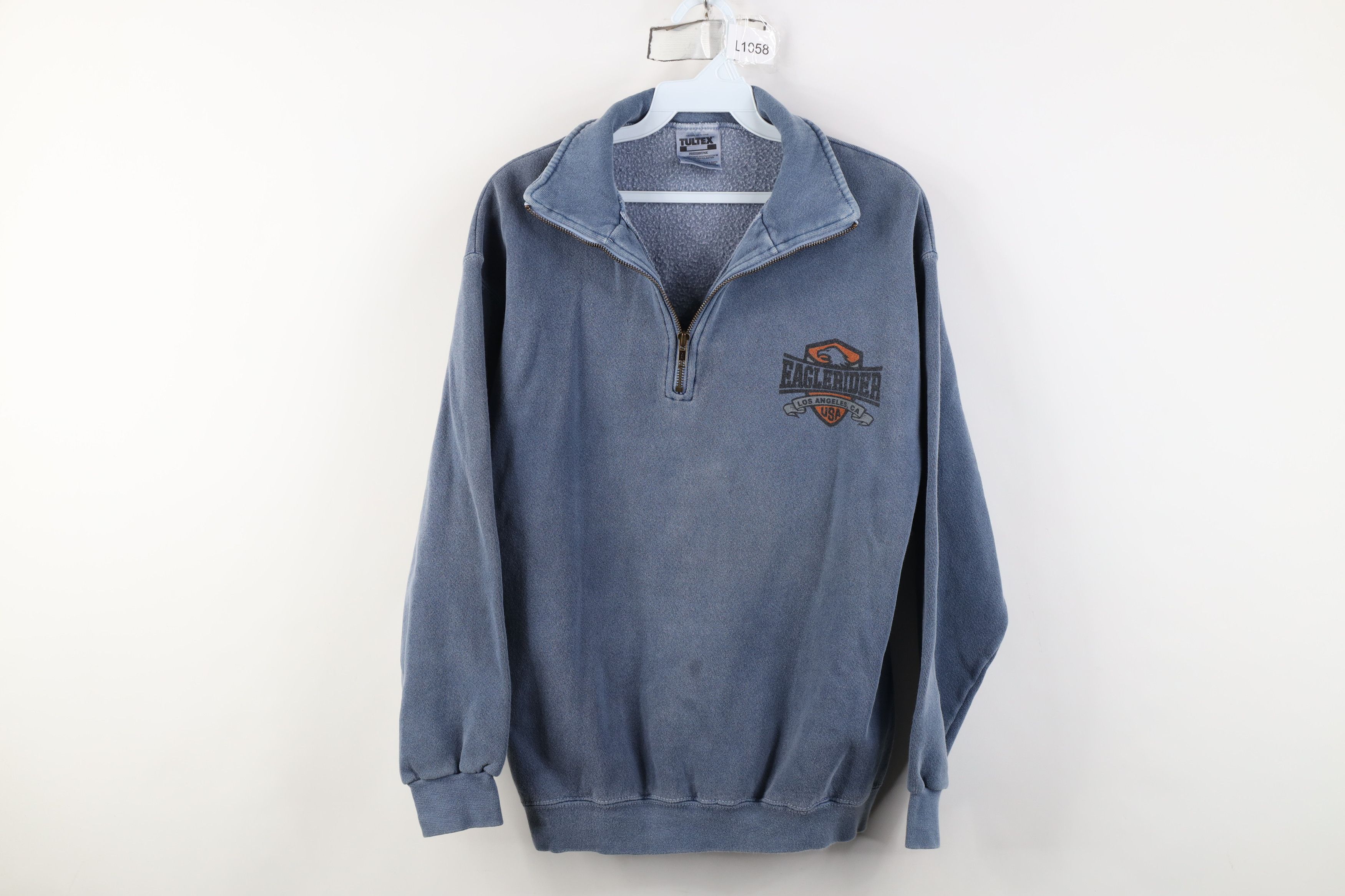Vintage Vintage 90s Stonewash EagleRider Motorcycle Sweatshirt Size US M / EU 48-50 / 2 - 1 Thumbnail