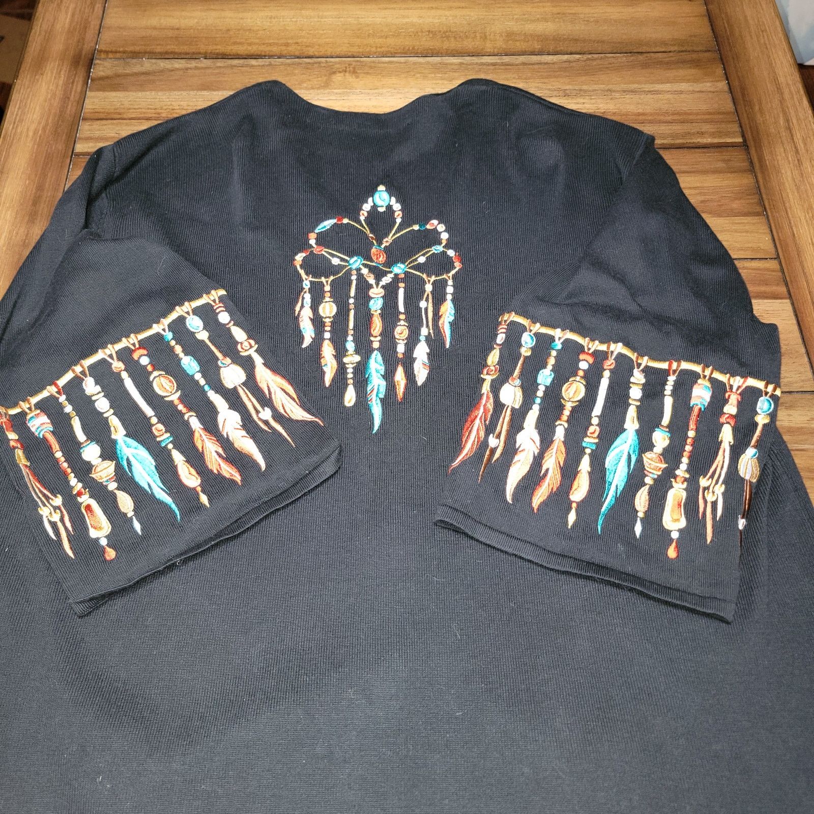 Bob Mackie Bob Mackie Wearable Art Knit LS Sweater w/ Embroidery - 3X Size 3XL / US 20-22 - 3 Thumbnail