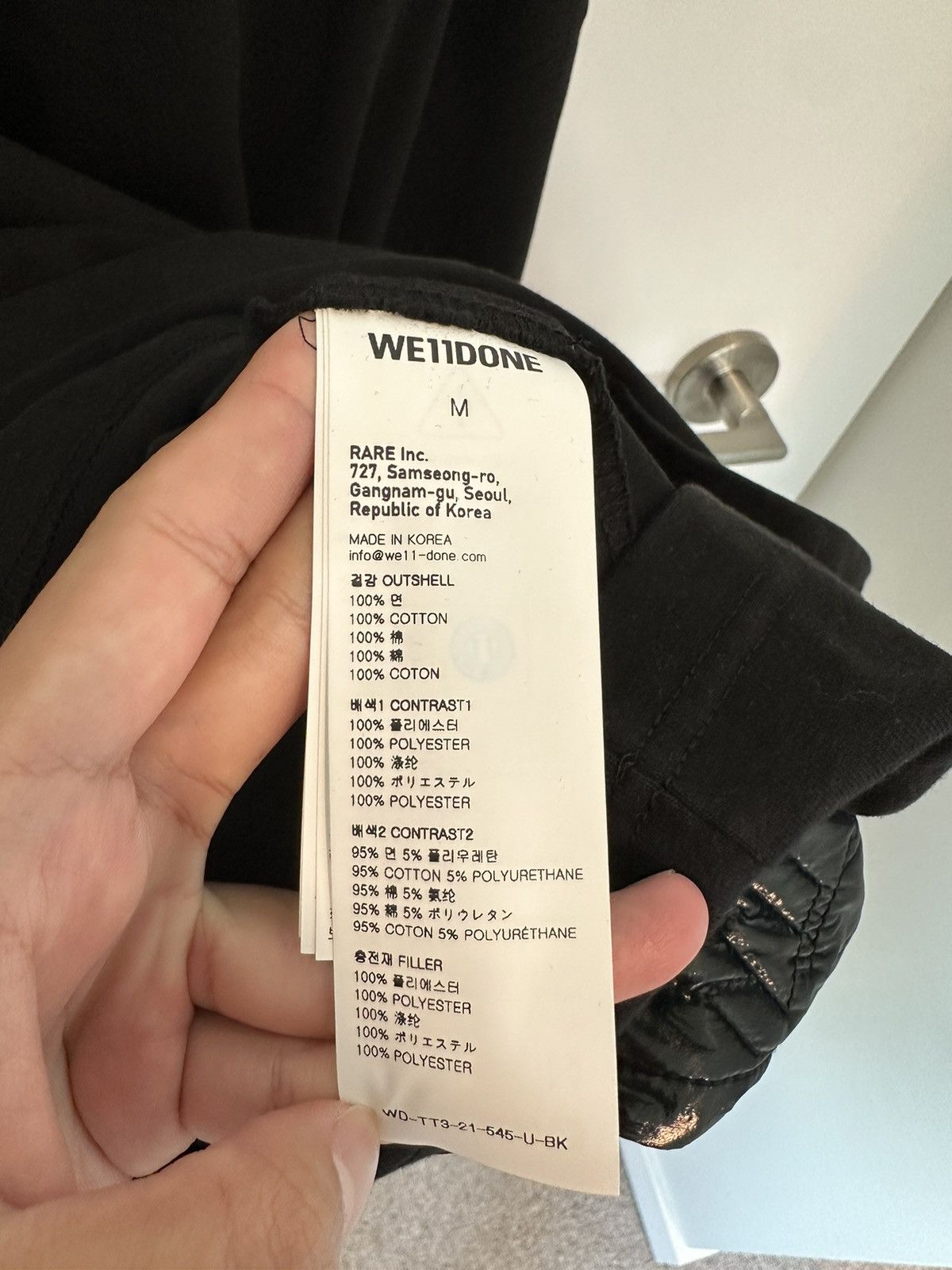 WE11DONE Black pocket sweatshirt Size US M / EU 48-50 / 2 - 7 Thumbnail