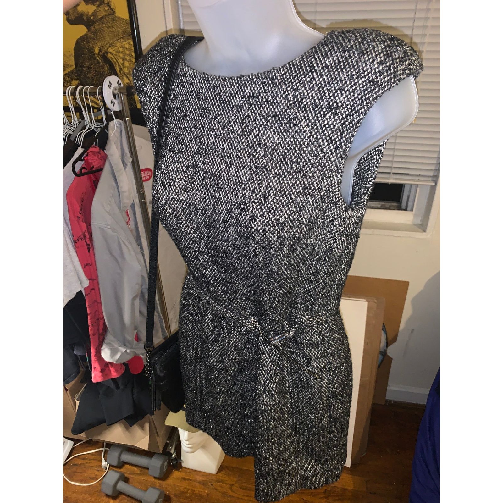 Jennifer Lopez JLO Jennifer Lopez Strapless Tweed Mini Dress 4 Black White Size S / US 4 / IT 40 - 3 Thumbnail