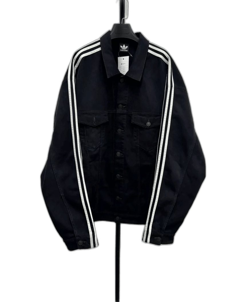 Balenciaga Balenciaga x Adidas Black Denim Jacket-2505 Size US L / EU 52-54 / 3 - 1 Thumbnail