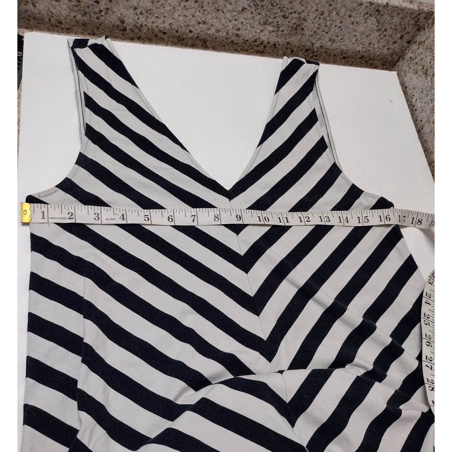 Loft LOFT Black & White Striped V-Neck Sleeveless Dress Size S Size S / US 4 / IT 40 - 4 Thumbnail