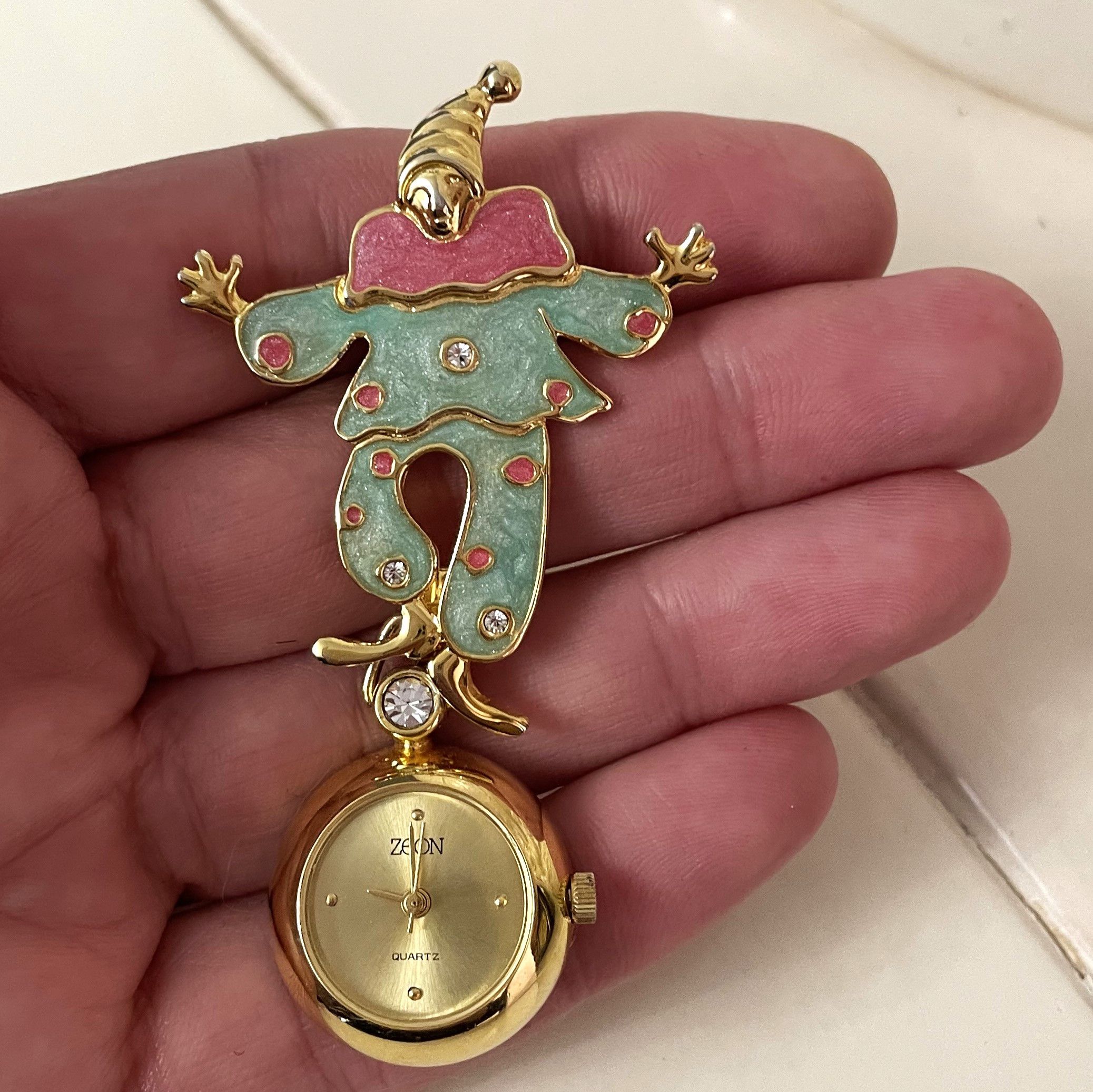 Other Brooch Watch 1980s Zenzi Clown . Size ONE SIZE - 3 Thumbnail