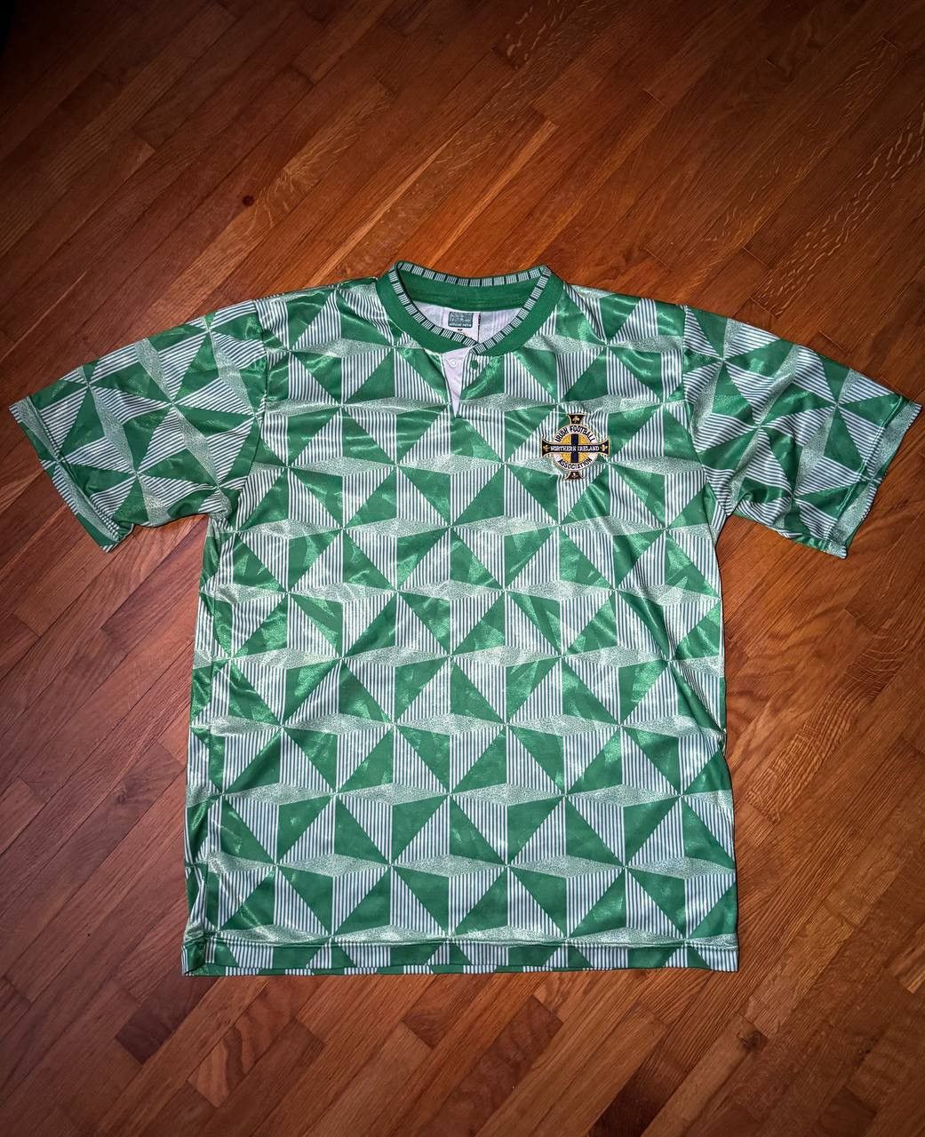 Chelsea Soccer Score Draw Northern Ireland 1990 vintage soccer jersey Size US L / EU 52-54 / 3 - 1 Thumbnail