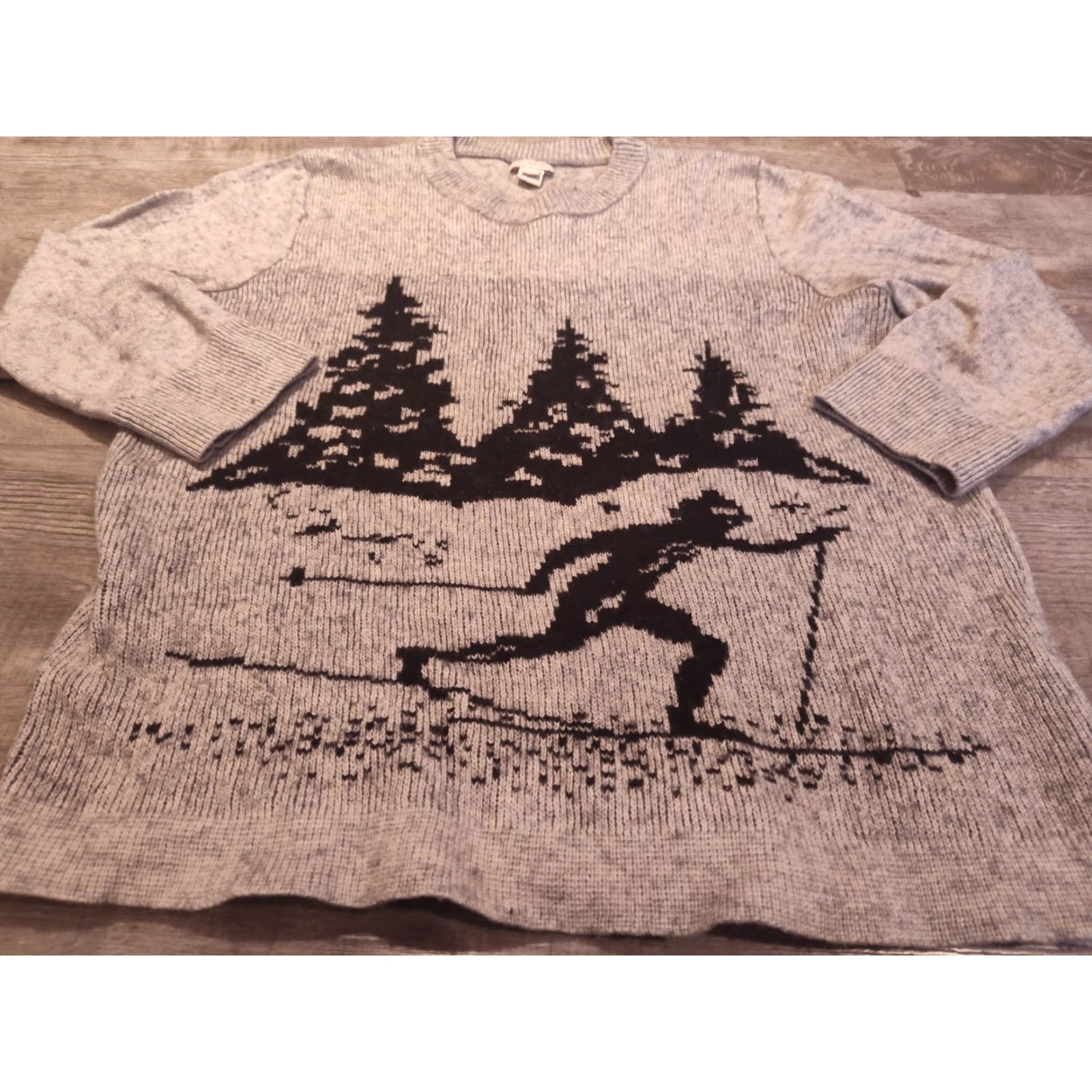 J.Crew J.CREW Sweater Womens L Gray Alpine Ski Merino Wool Blend 3/4 Sleeve Crew Neck Pullover Casual Womens Size L / US 10 / IT 46 - 2 Thumbnail