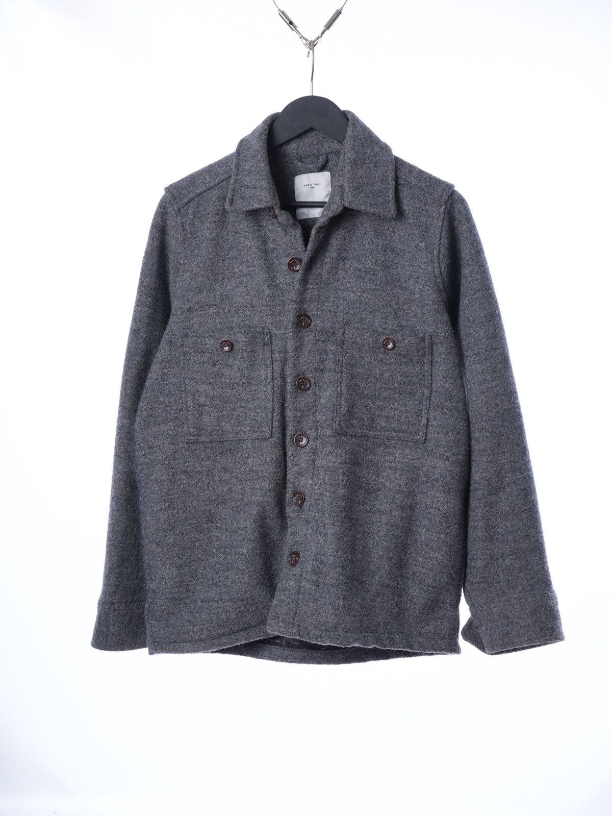 Percival Percival Wool Grey Overshirt Medium Size US M / EU 48-50 / 2 - 1 Thumbnail