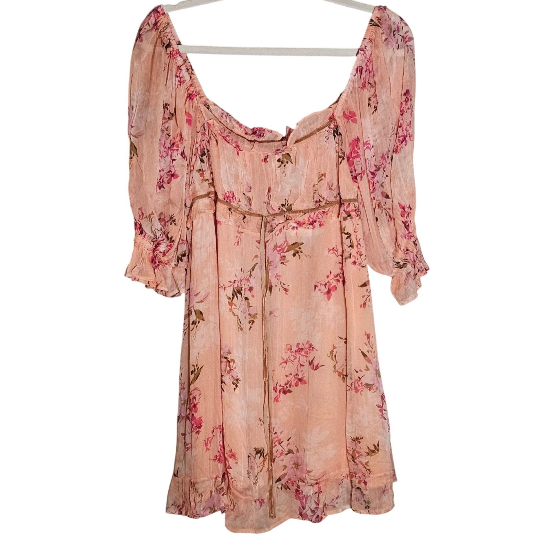 Free People NWT FP Sexy Marney Women's Pink Floral Mini Dress M Boho Ch Size M / US 6-8 / IT 42-44 - 3 Thumbnail