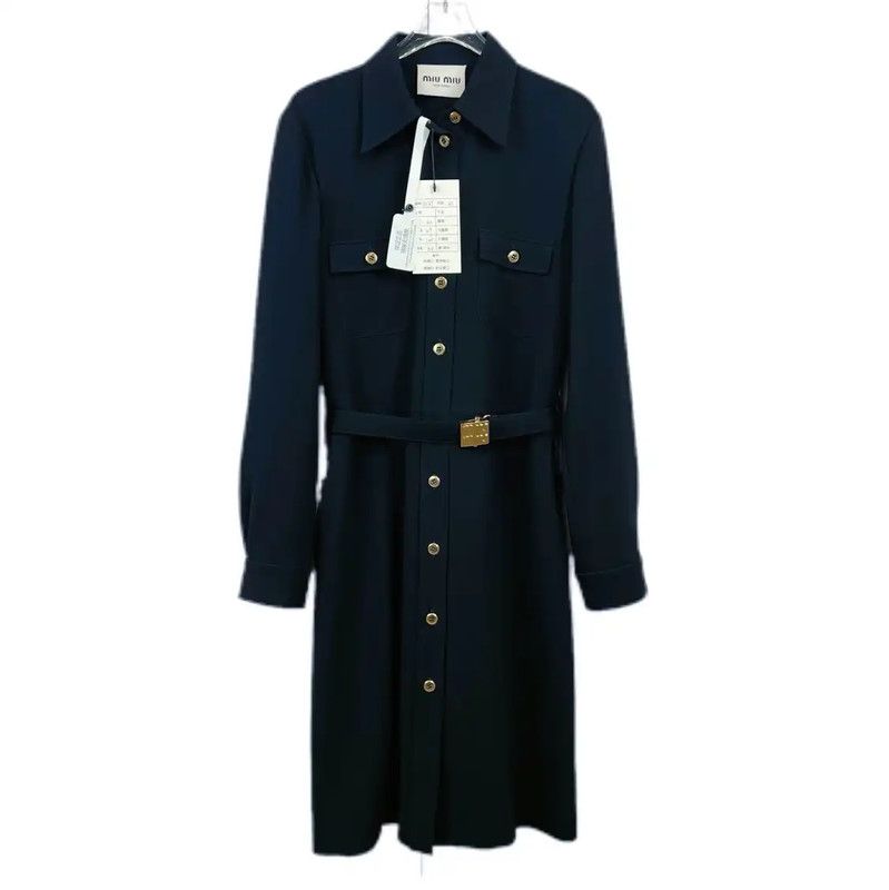 Miu Miu Miu Miu Black Long Sleeve Dress for Women 0089 Size M / US 6-8 / IT 42-44 - 1 Thumbnail