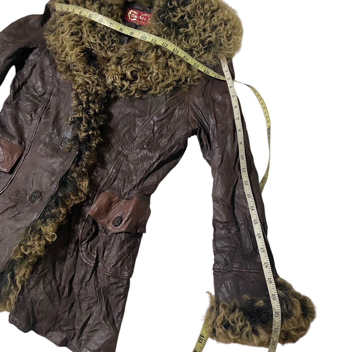 14th Addiction Y2k Sheep Leather Fur Jacket kmrii midas fuga gothic style Size S / US 4 / IT 40 - 11 Thumbnail