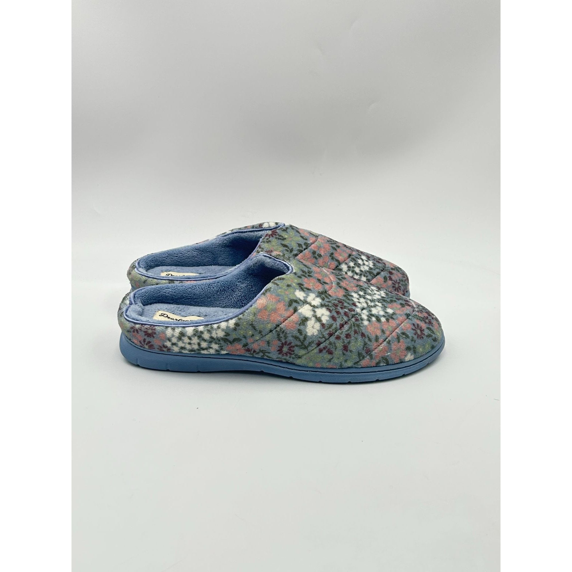 Other Dearfoams Womens Slippers Floral Memory Foam House Shoes Blu Size US 9 / IT 39 - 1 Thumbnail