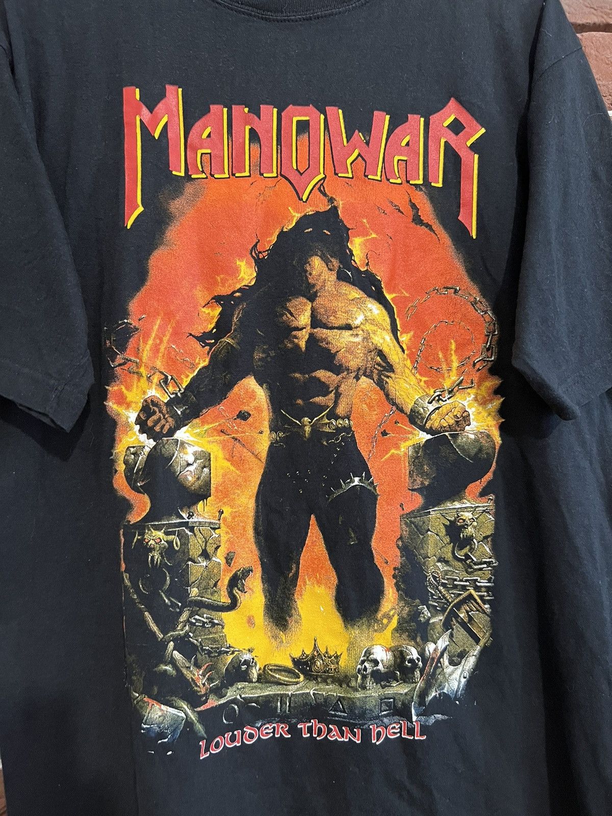 Band Tees Rare Manowar 90s Vintage Tshirt Heavy Metal Band Tee Size US L / EU 52-54 / 3 - 3 Thumbnail