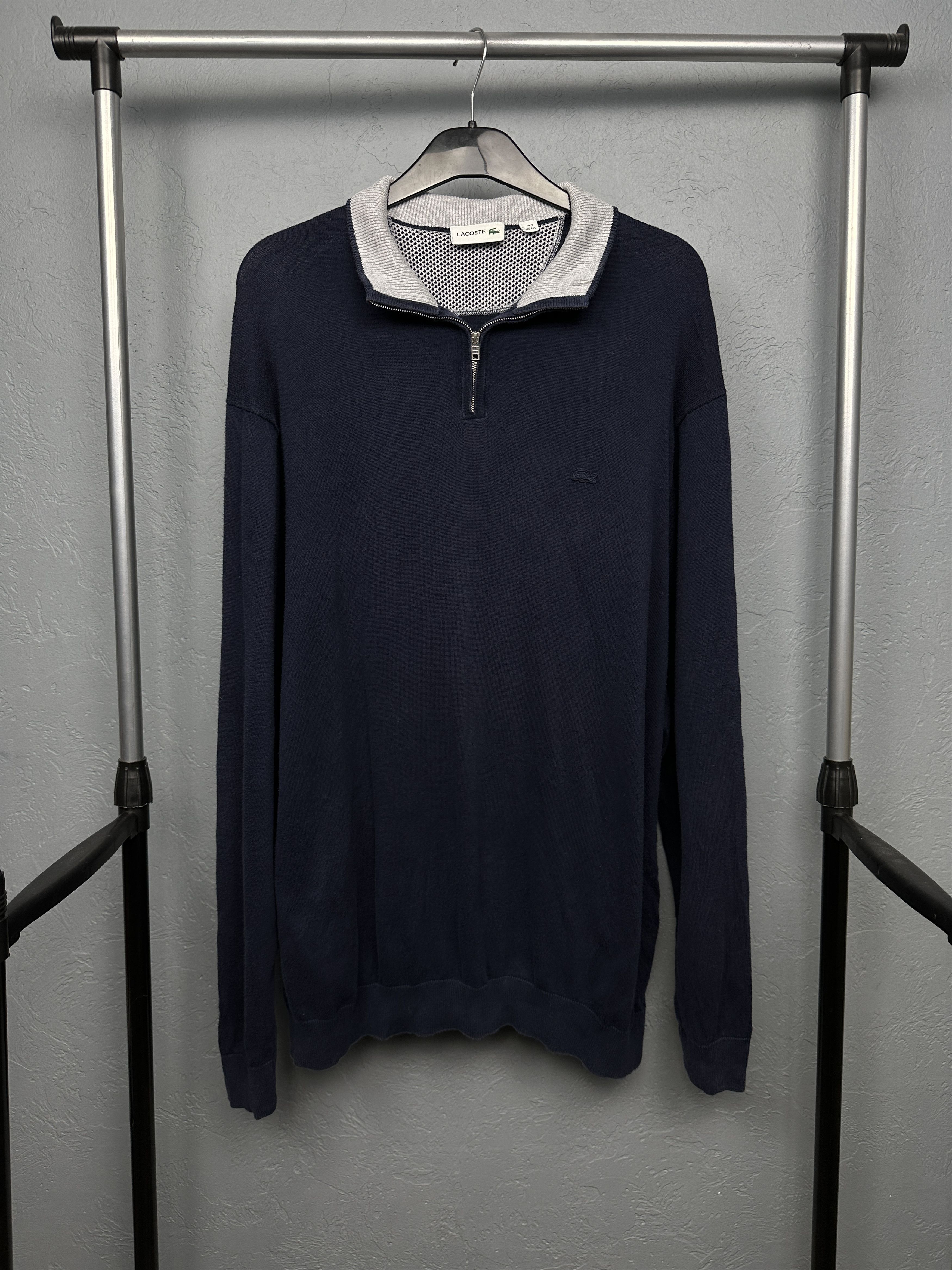 Lacoste Mens 1\4 Zip Knit Sweater Size 4XL