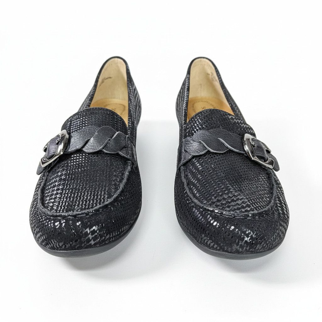 Other Softspots Size 10 Flats Loafers Black Metallic Houndstooth Size US 10 / IT 40 - 3 Thumbnail