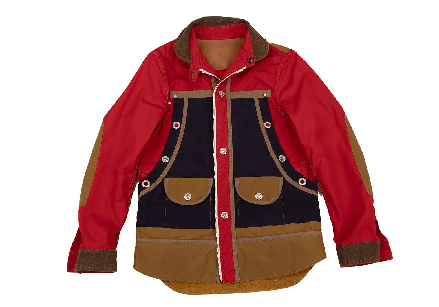 Junya Watanabe Reversible Leather Panel Jacket in Red-Brown, Size XS Size US XS / EU 42 / 0 - 12 Thumbnail