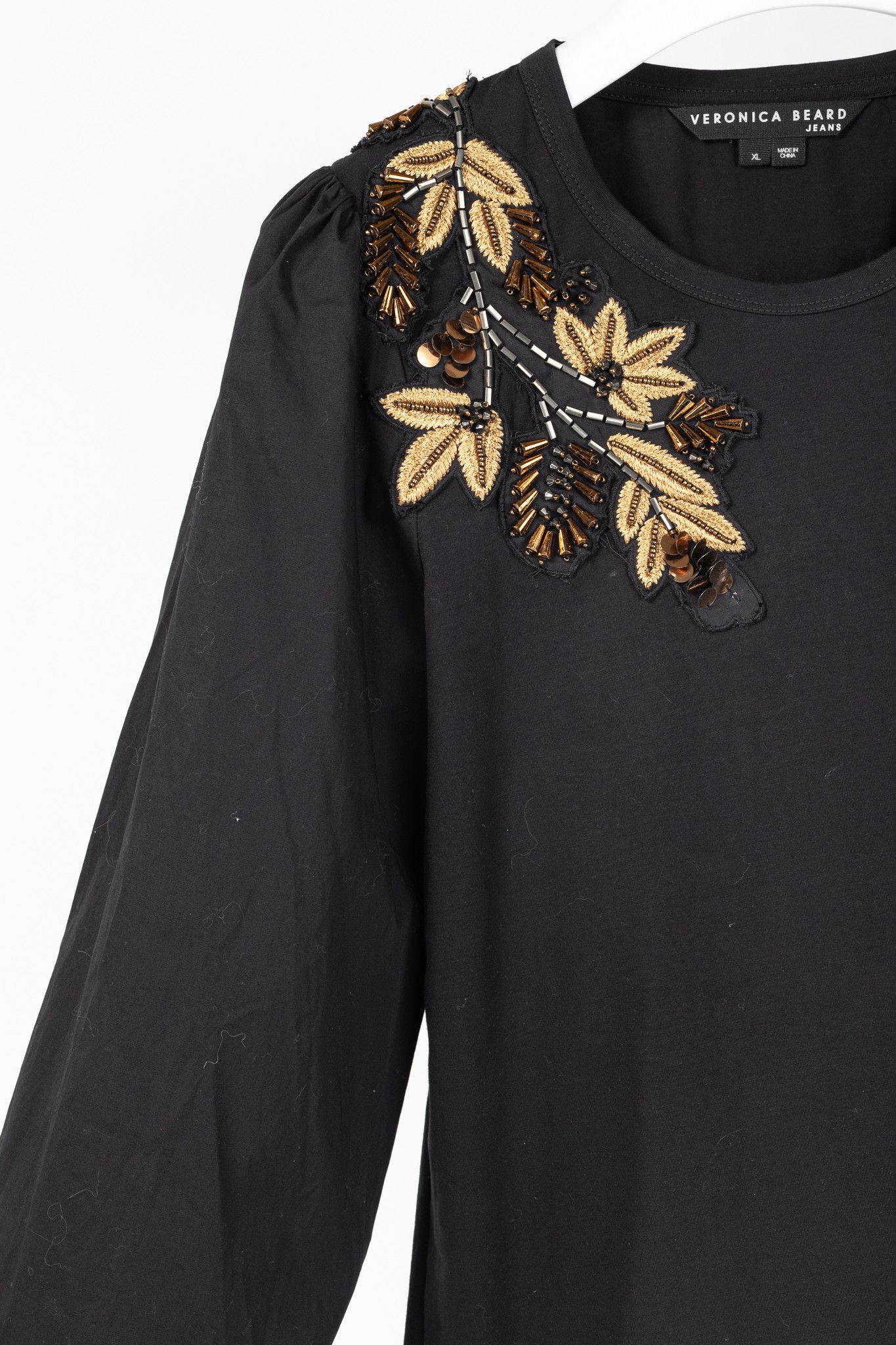 Veronica Beard Veronica Beard Jeans Franchi Embroidered Puff-Sleeve Top Size XL / US 12-14 / IT 48-50 - 5 Thumbnail