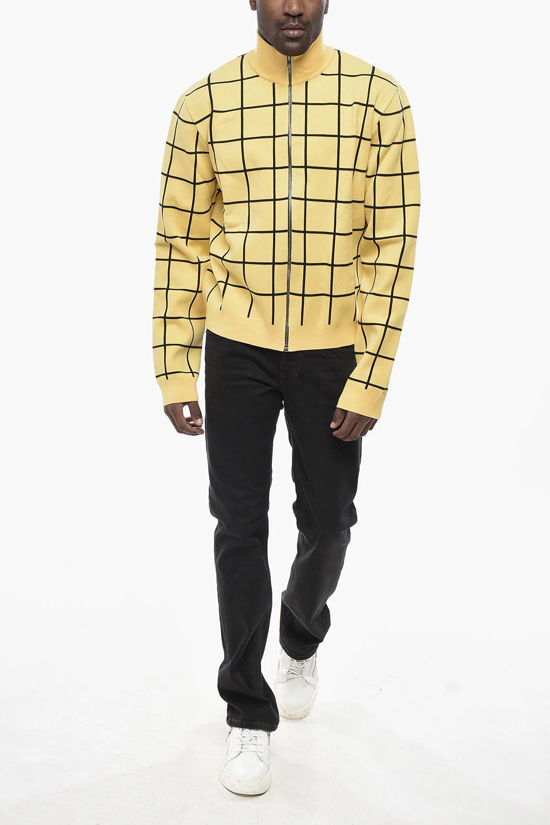 Marni og1mm0326 Viscose-Blend Mockneck Sweater in Yellow Size US M / EU 48-50 / 2 - 4 Thumbnail