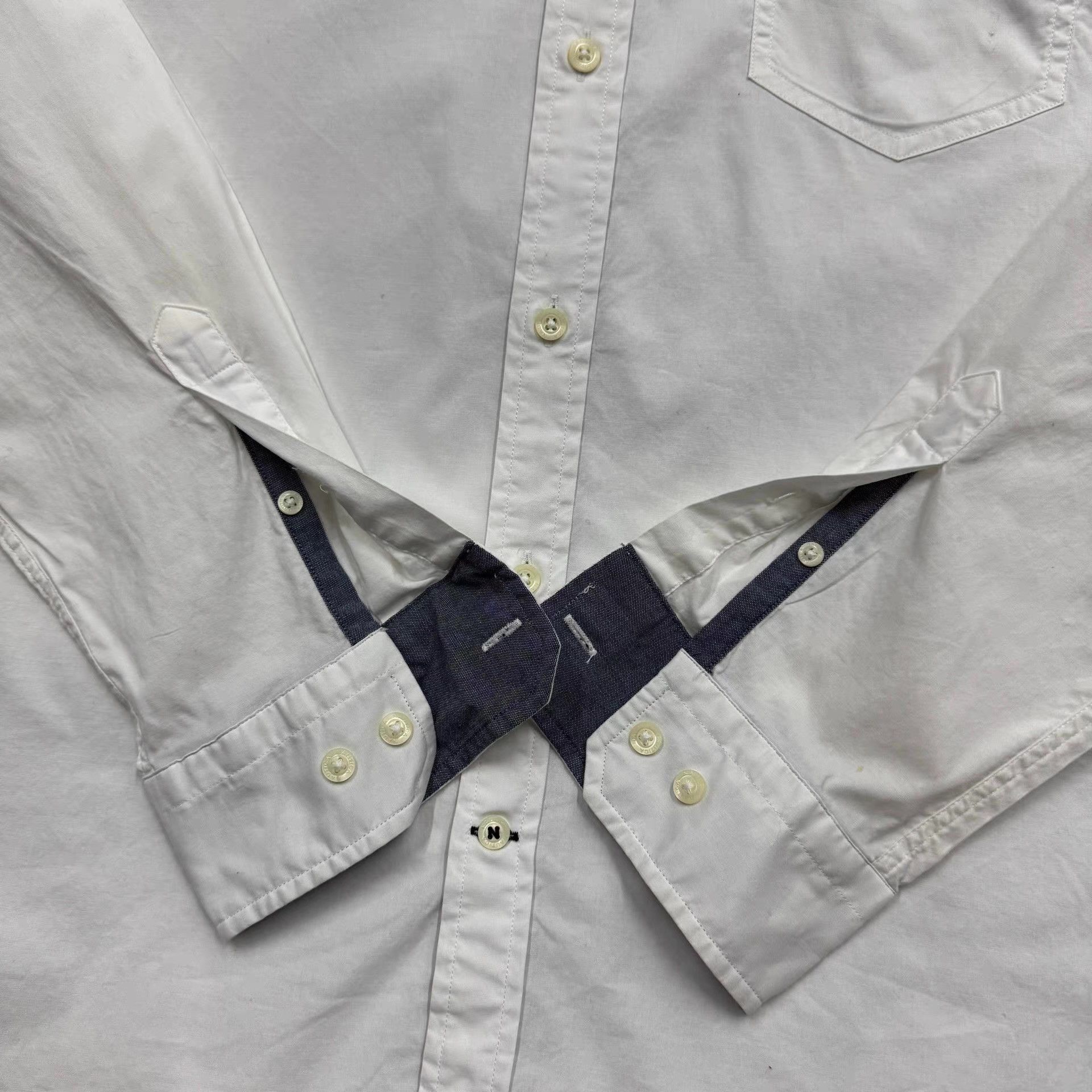 Nautica Nautica White Shirt Q10 Size US L / EU 52-54 / 3 - 2 Thumbnail