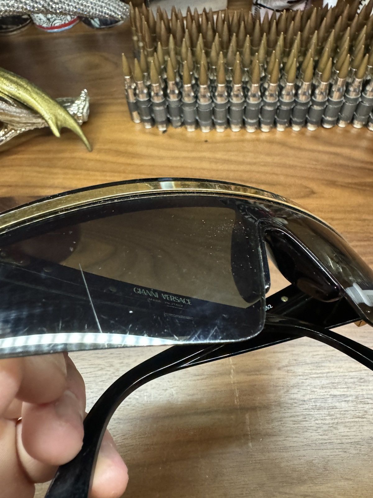 Versace Vintage Versace Y76 Lady Gaga Visor Mask Sunglasses Size ONE SIZE - 7 Thumbnail