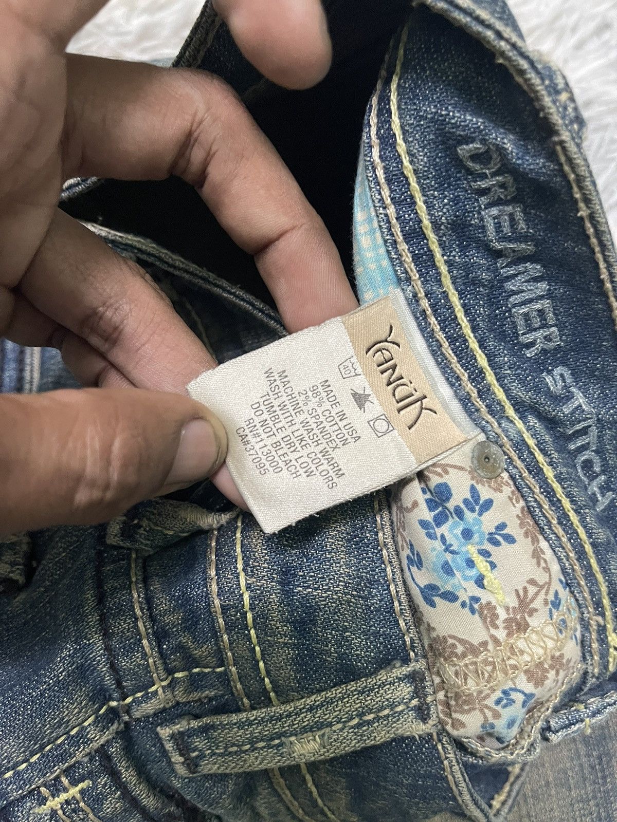 20471120 90s YANUK FLARE JEANS DISTRESSED DESIGN Size US 30 / EU 46 - 10 Thumbnail